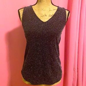 Black & silver bling top